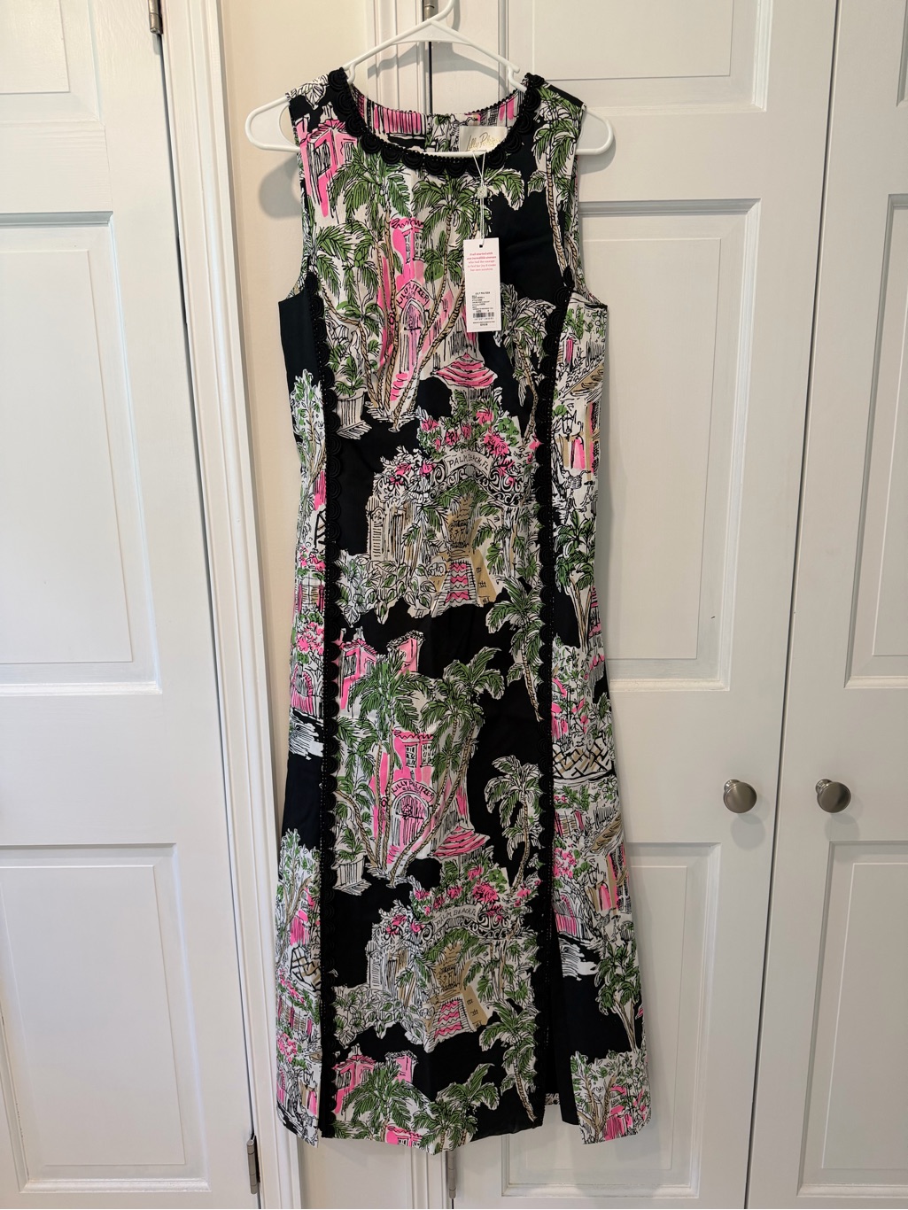 Lilly Pulitzer Darlene Stretch Maxi Shift Onyx -Pb Anniversary Toile Size 4 Nwt